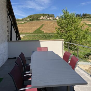 terrasse avec vue sur les vignes